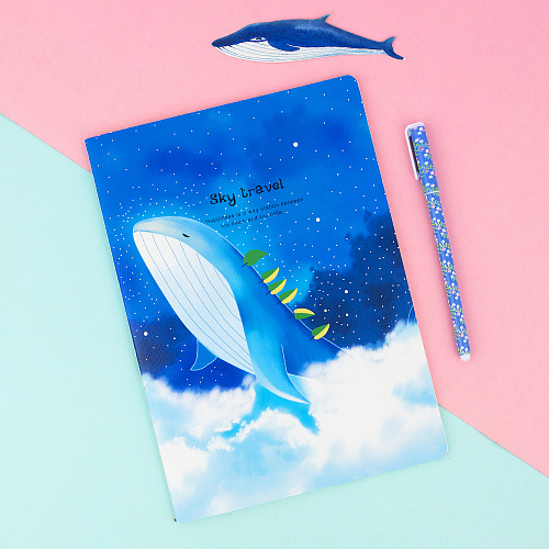 Тетрадь "Sky travel" (кит в волне)