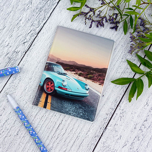 Обложка на автодокументы "Porsche blue"