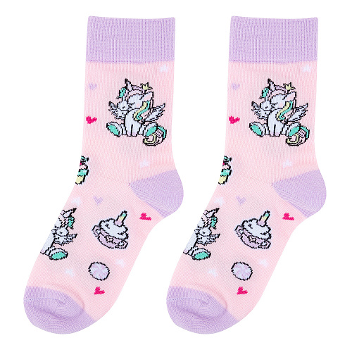 Носки детские "Единороги и сладости", разм.18-20 (5-7 лет)