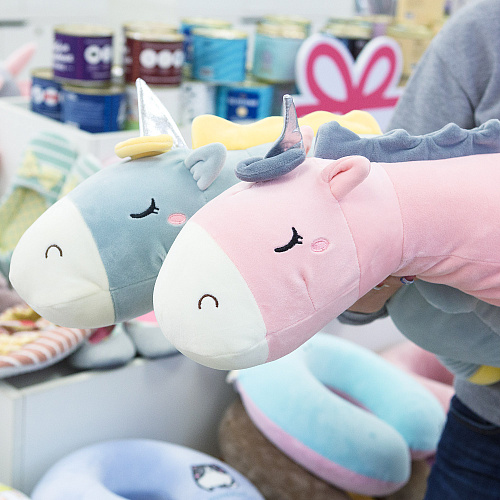 Игрушка-подушка "Long unicorn" (розовый) 70см