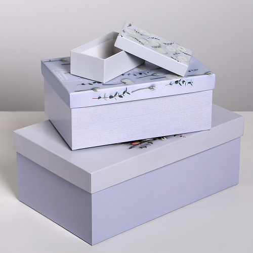 Подарочная коробка «Цветы», 24 х 15,5 х 9,5 см (приятных моментов белые розы на сером)