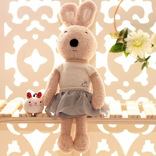 Игрушка-подушка "Зайка в серой юбочке" 45см