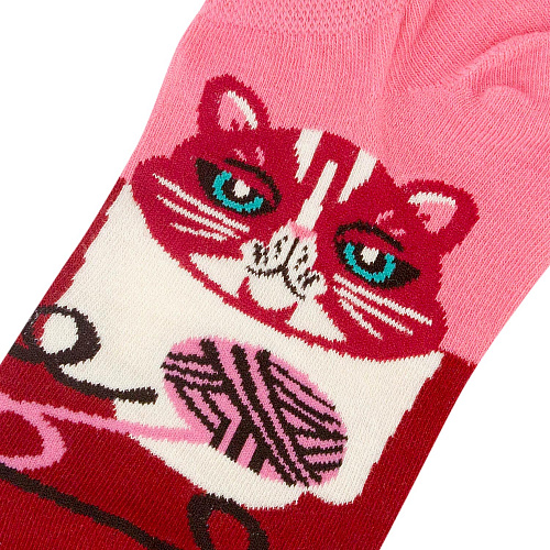 Носки короткие "Кот с клубком"