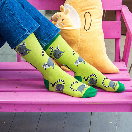 Носки "Лемуры" (зеленые)