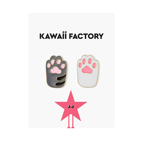 Набор значков "Paws" (бело-серый)