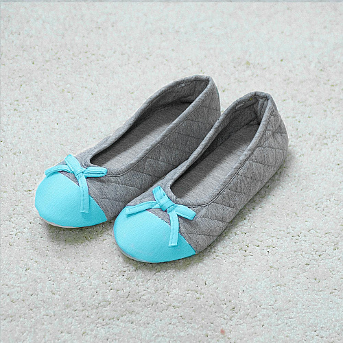 Тапочки-балетки "Стеганые" (зеленые)