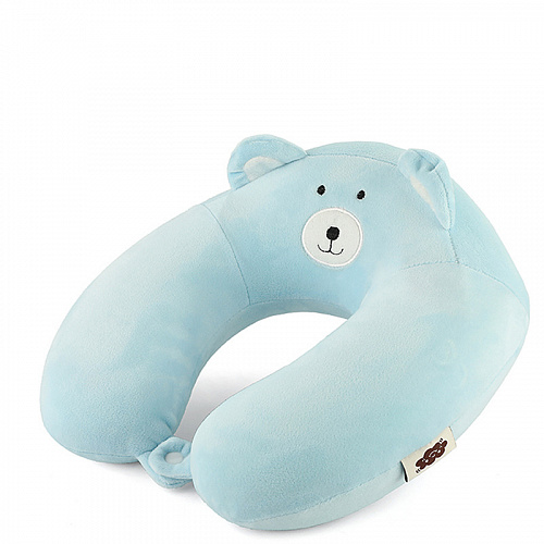 Подушка для путешествий "Собачка с ушками", Memory Foam (голубая)