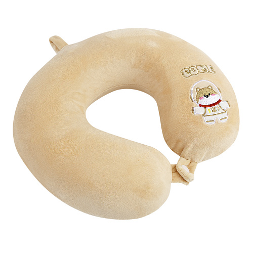 Подушка для путешествий Memory Foam "Корги-космонавт" (бежевая)