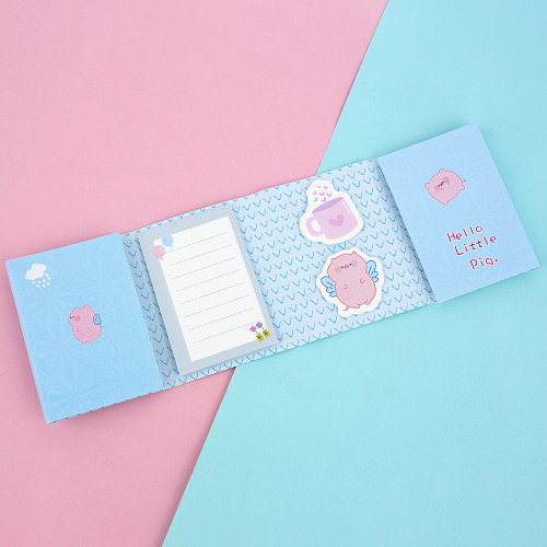 Набор стикеров "Cutie pig small" (голубой)