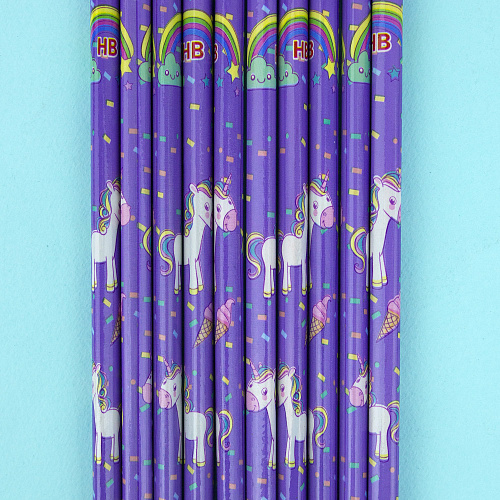 Набор карандашей "Единорожки" (сиреневый)