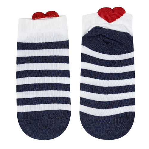 Носки "С сердечком" (синие в полоску)