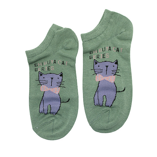 Носки "Кот" (зеленые)