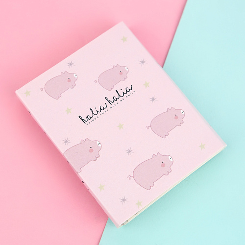 Набор стикеров "Cutie pig" (бежевые на розовом)