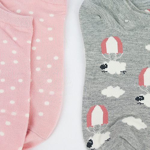 Носки короткие "Овечки+розовые"