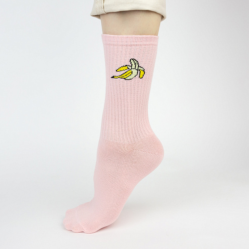 Носки "Банан", розовые, разм.35-39