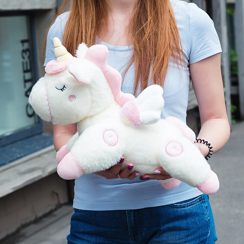 Игрушка-подушка "Пегас лежит" (белый) 45см