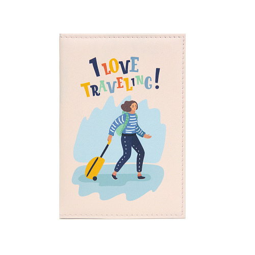 Обложка для паспорта "Traveling Girl" (иск.кожа)