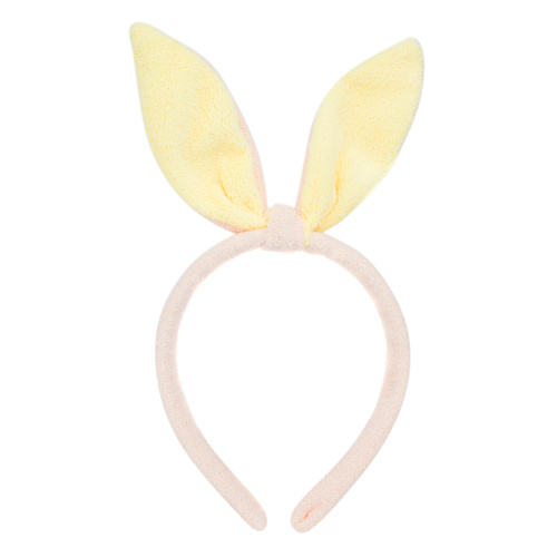 Ободок-повязка "Ушки зайки" (розовый с желтым)