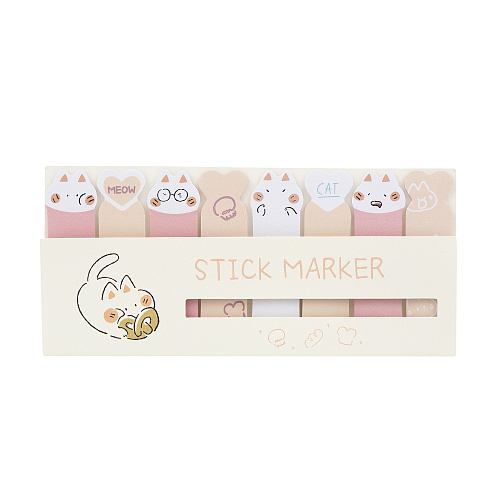 Набор стикеров для записей "Коты" (белый)