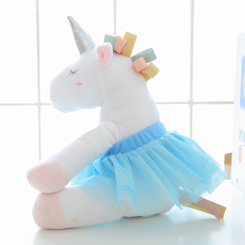 Игрушка-подушка "Единорожка в юбочке" (голубой)
