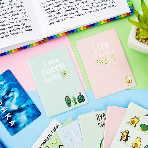 Держатель для проездного "Life is - pink and avocado"