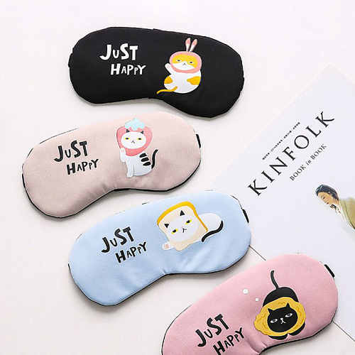 Маска для сна "Just happy котик" (серая)