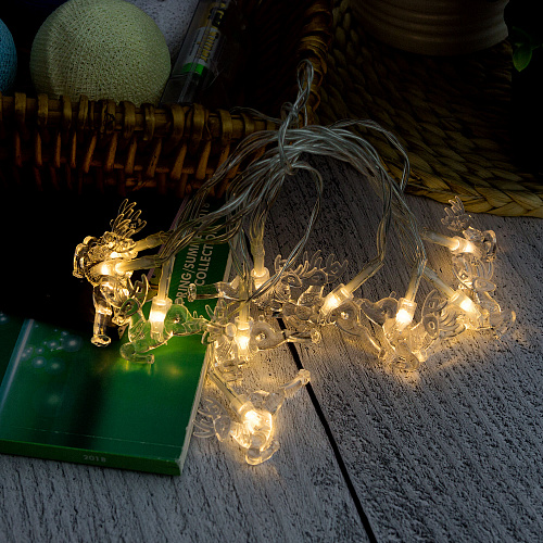 Гирлянда "Олени " LED, батарейка