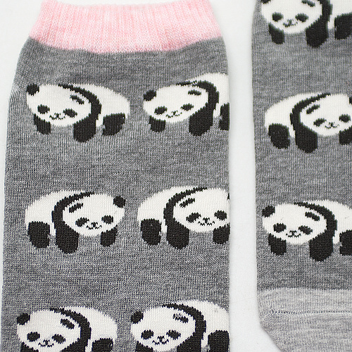 Носки "Панда" (серо-розовые)