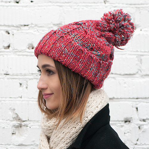 Шапка "Косички" (красная)