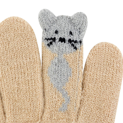 Перчатки сенсорные "Котик Ми", беж