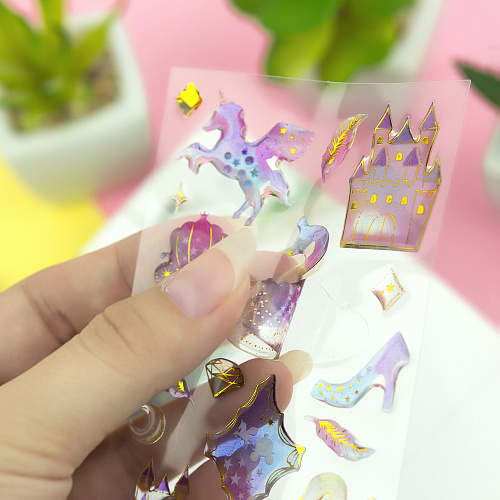 Наклейки "Gold unicorns ver.3" (с лебедями)