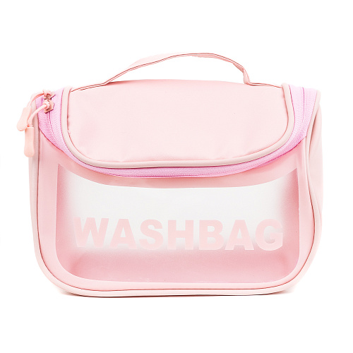 Косметичка дорожная "Washbag" с клапаном розовая