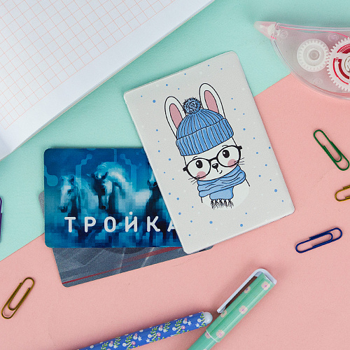 Держатель для проездного "Зайка в шапке"