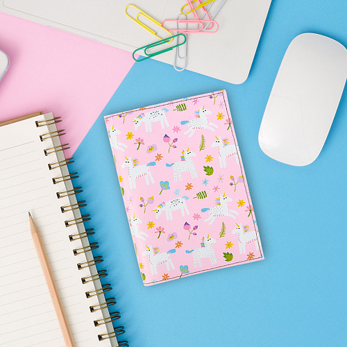 Обложка для паспорта "Радужная" (кожа)