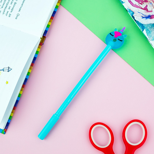 Ручка "Пончик-единорог" голубой