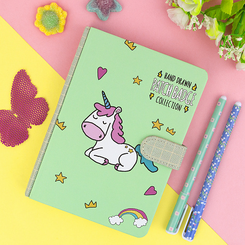 Блокнот на застежке "Magic unicorn" (салатовый)