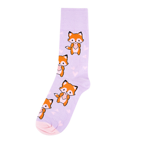 Носки "Лисы с сердечками", разм.35-39