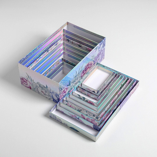 Подарочная коробка «Цветы - Металлик», 20 х 12,5 х 7,5 см