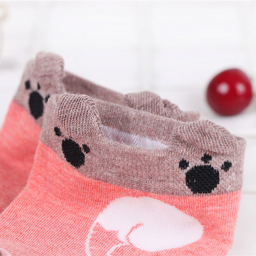 Носки короткие "Собачка" (розовые)