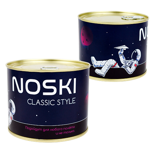 Носки в банке "NOSKI" (мужские, черные)