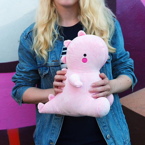 Игрушка-подушка "Динозавр" (розовый маленький)