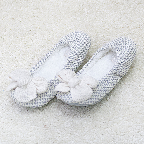 Тапочки-балетки "Белый бантик"