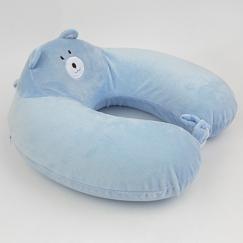 Подушка для путешествий "Мишка", Memory Foam (голубая)