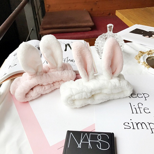 Повязка на голову "Ушки зайки" (розовый)