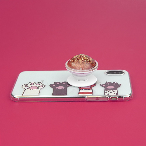 Держатель для телефона/попсокет "Glitter" (золотой)