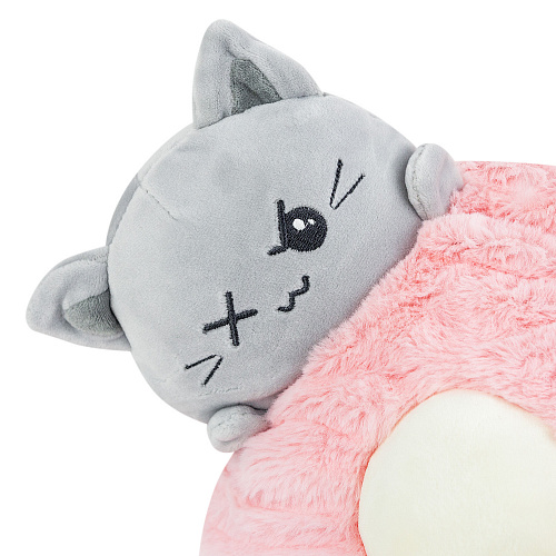 Игрушка-подушка "Котик с пледом" (розовая) 35*40см