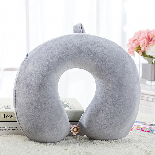 Подушка для путешествий "Однотонная", Memory Foam (серая)