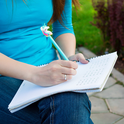 Ручка "Единорог радужный" голубой