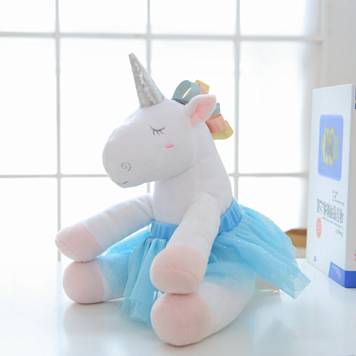 Игрушка-подушка "Единорожка в юбочке" (голубой)