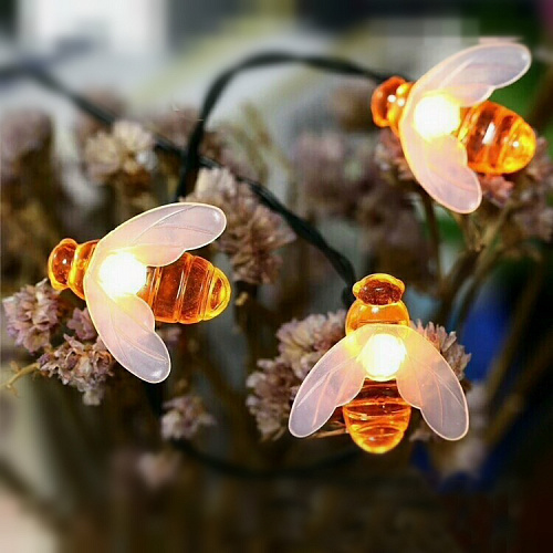 Гирлянда "Пчелки" (теплый белый), LED, батарейка